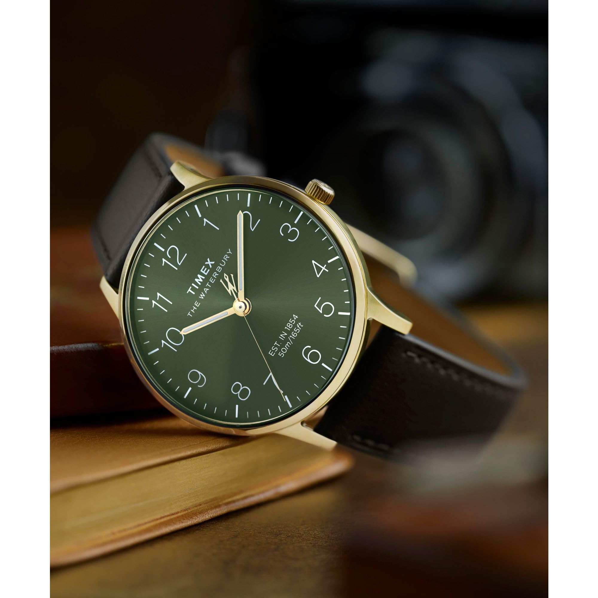 Timex Men's Waterbury Classic Chrono 40mm Stainless Steel Quartz Dress Watch with Leather Strap