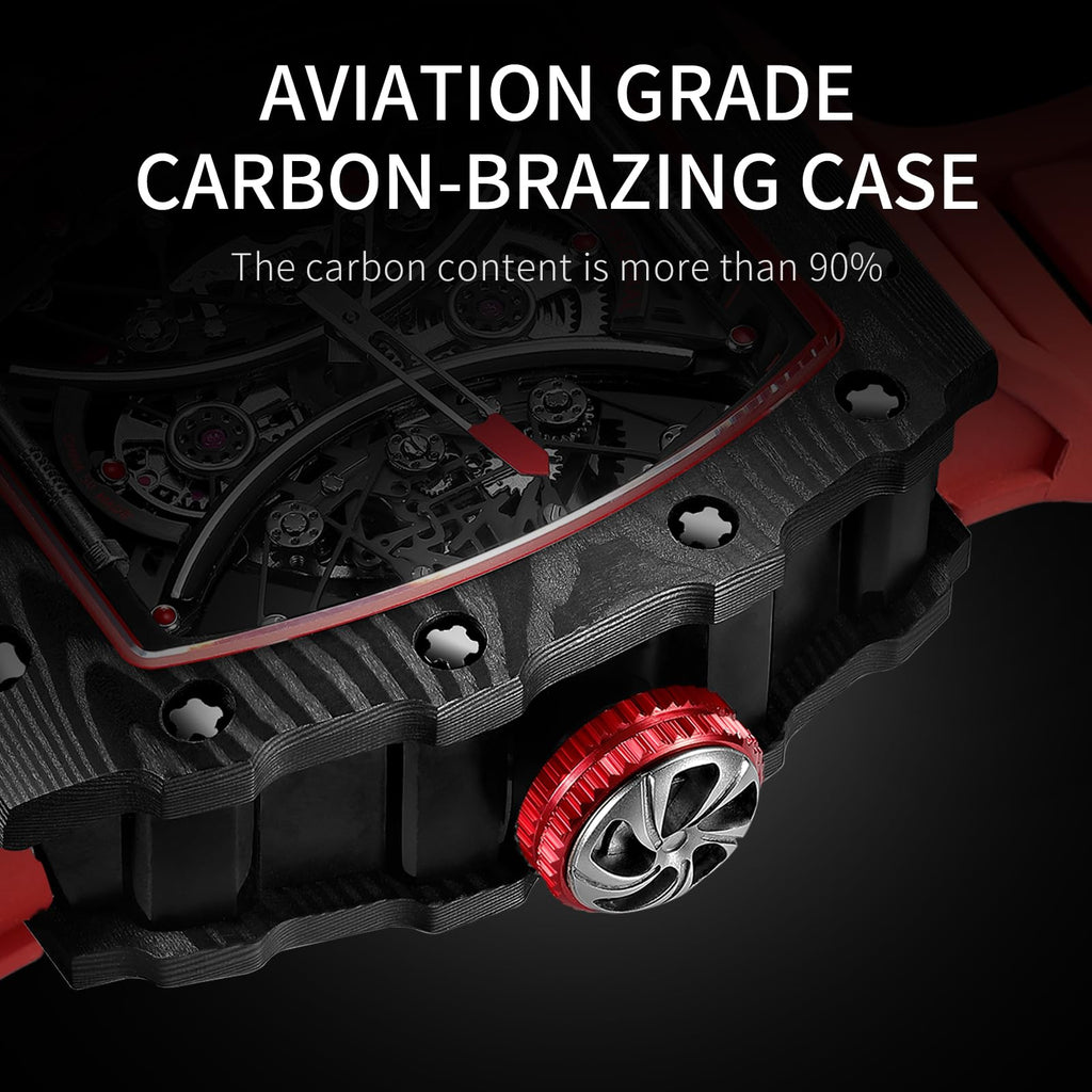 FEICE Men's Automatic Wrist Watch Sapphire Crystal Japanese Movement Skeleton Mechanical Watch Waterproof Sports Wristwatch - FM602