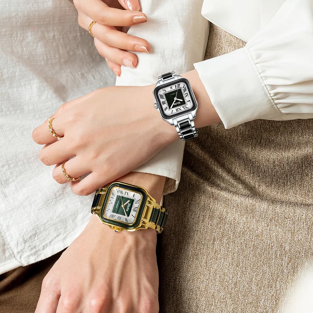 Diella Watches for Men, Mens Watches Waterproof Date Luminous, Dial is Inlaid with Emerald Jade, Crown with Sapphire Automatic Watches for Men Highend Luxurious Gift