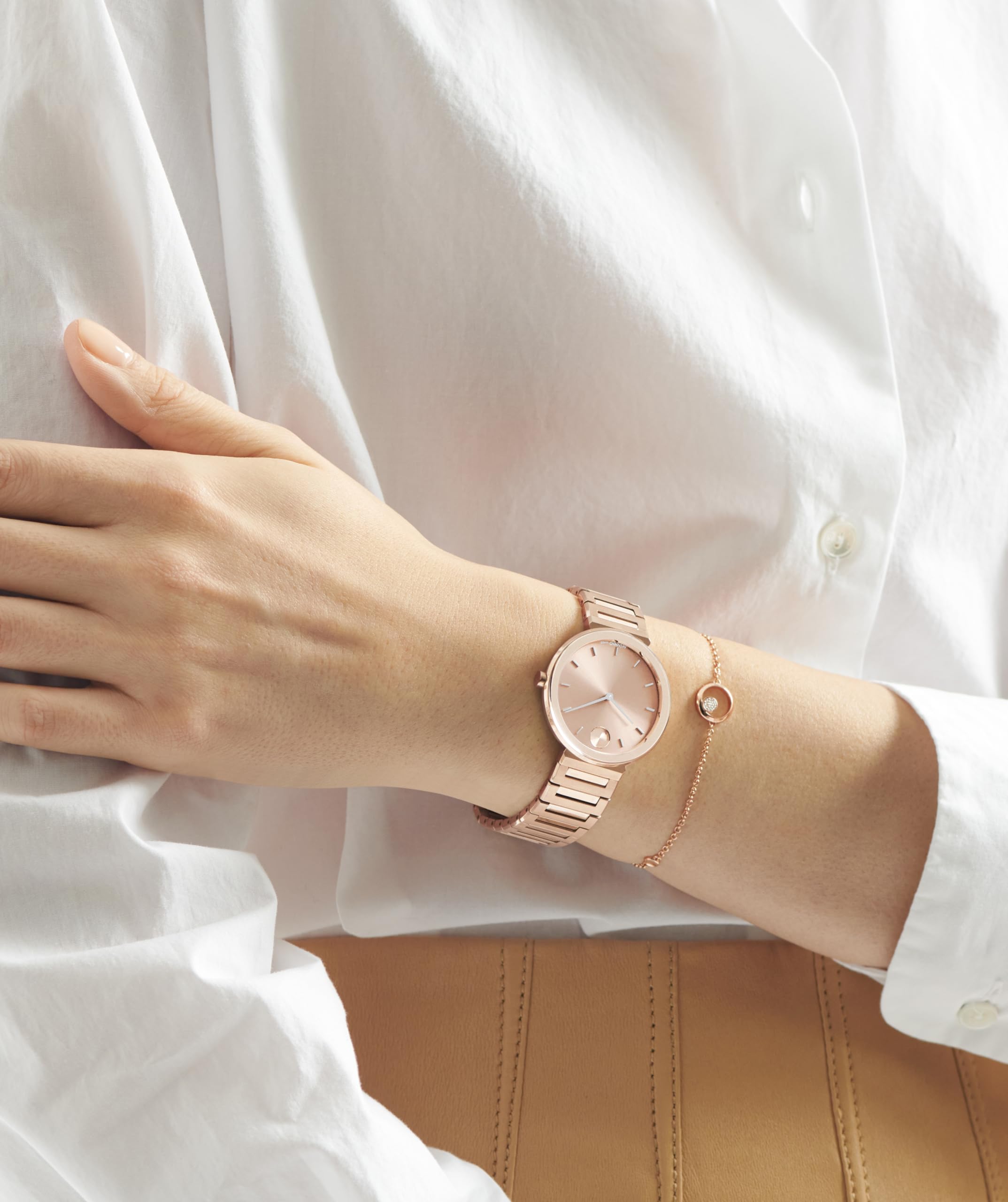 Movado Bold Horizon Ultra Thin Watch for Women - Swiss Made - Water Resistant 3ATM/30 Meters - Sleek and Slim Premium Luxury Wristwatch for Ladies - 34mm