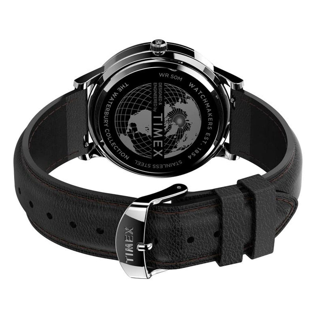 Timex Men's Waterbury Classic Chrono 40mm Stainless Steel Quartz Dress Watch with Leather Strap