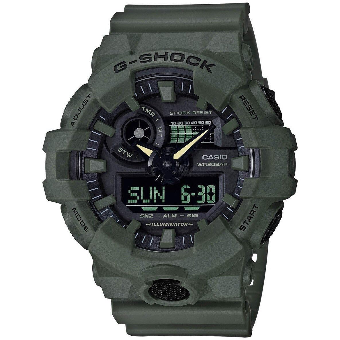 Casio Men's 700UC Series G-Shock Quartz 200M WR Shock Resistant Resin Strap and Case