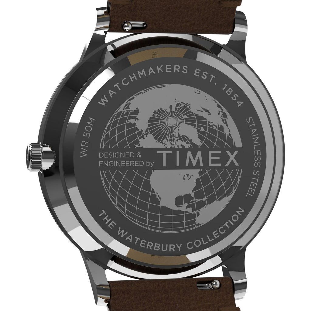 Timex Men's Waterbury Classic Chrono 40mm Stainless Steel Quartz Dress Watch with Leather Strap