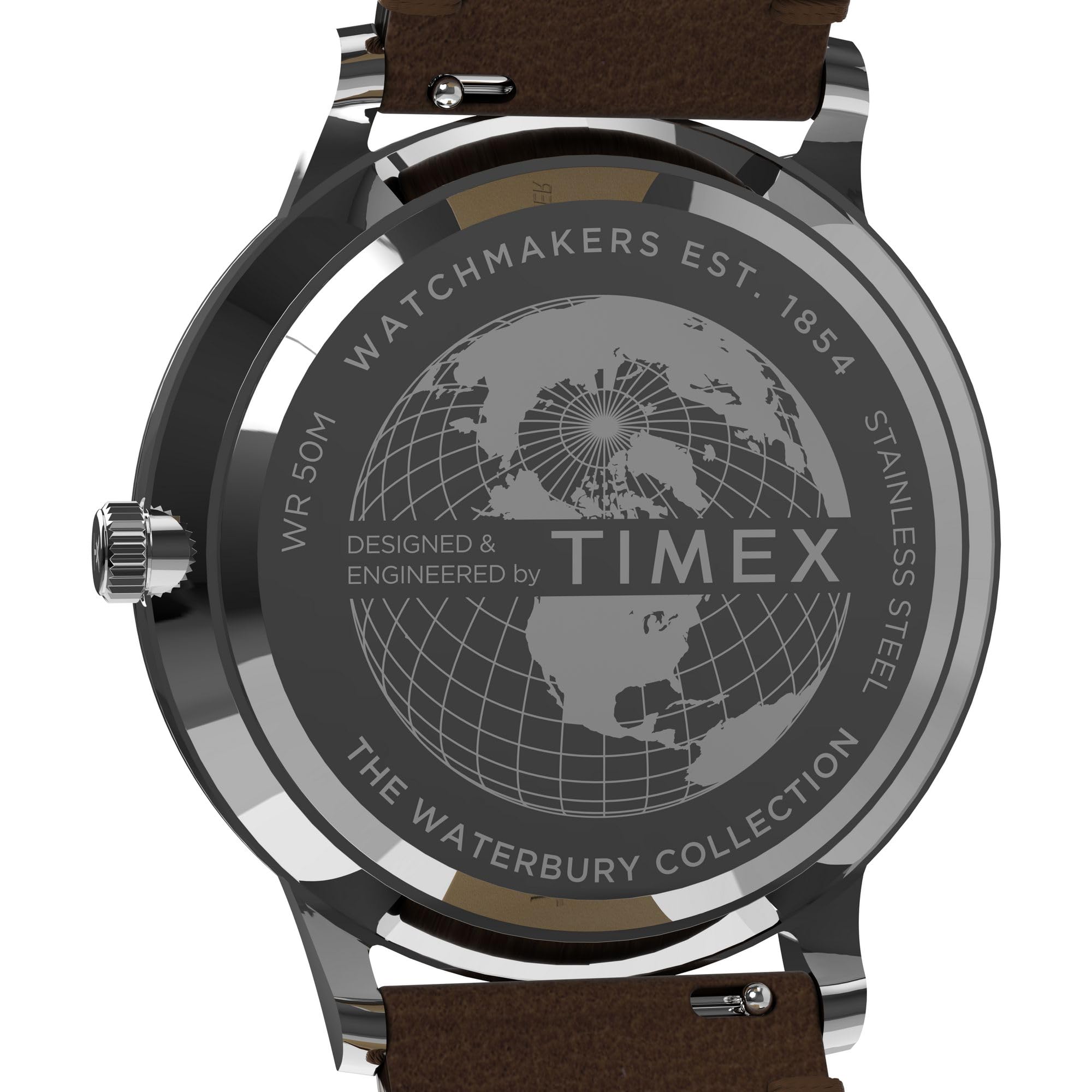 Timex Men's Waterbury Classic Chrono 40mm Stainless Steel Quartz Dress Watch with Leather Strap