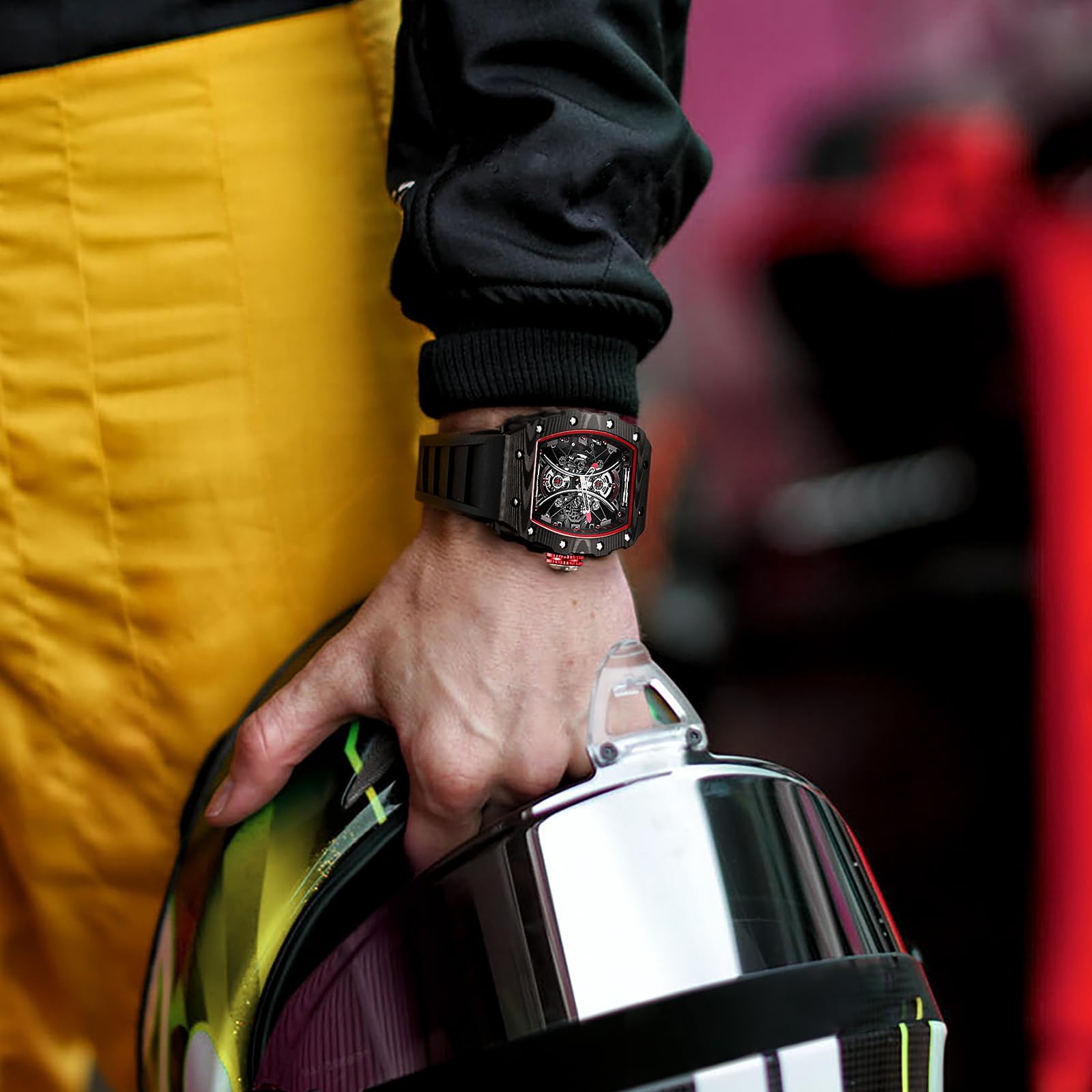 FEICE Men's Automatic Wrist Watch Sapphire Crystal Japanese Movement Skeleton Mechanical Watch Waterproof Sports Wristwatch - FM602