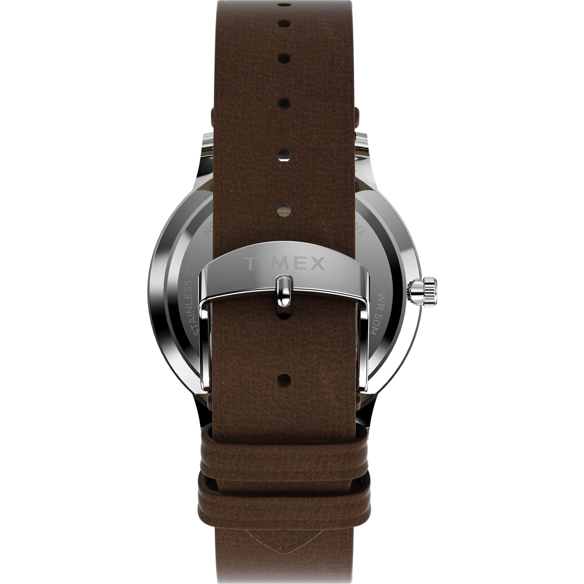 Timex Men's Waterbury Classic Chrono 40mm Stainless Steel Quartz Dress Watch with Leather Strap