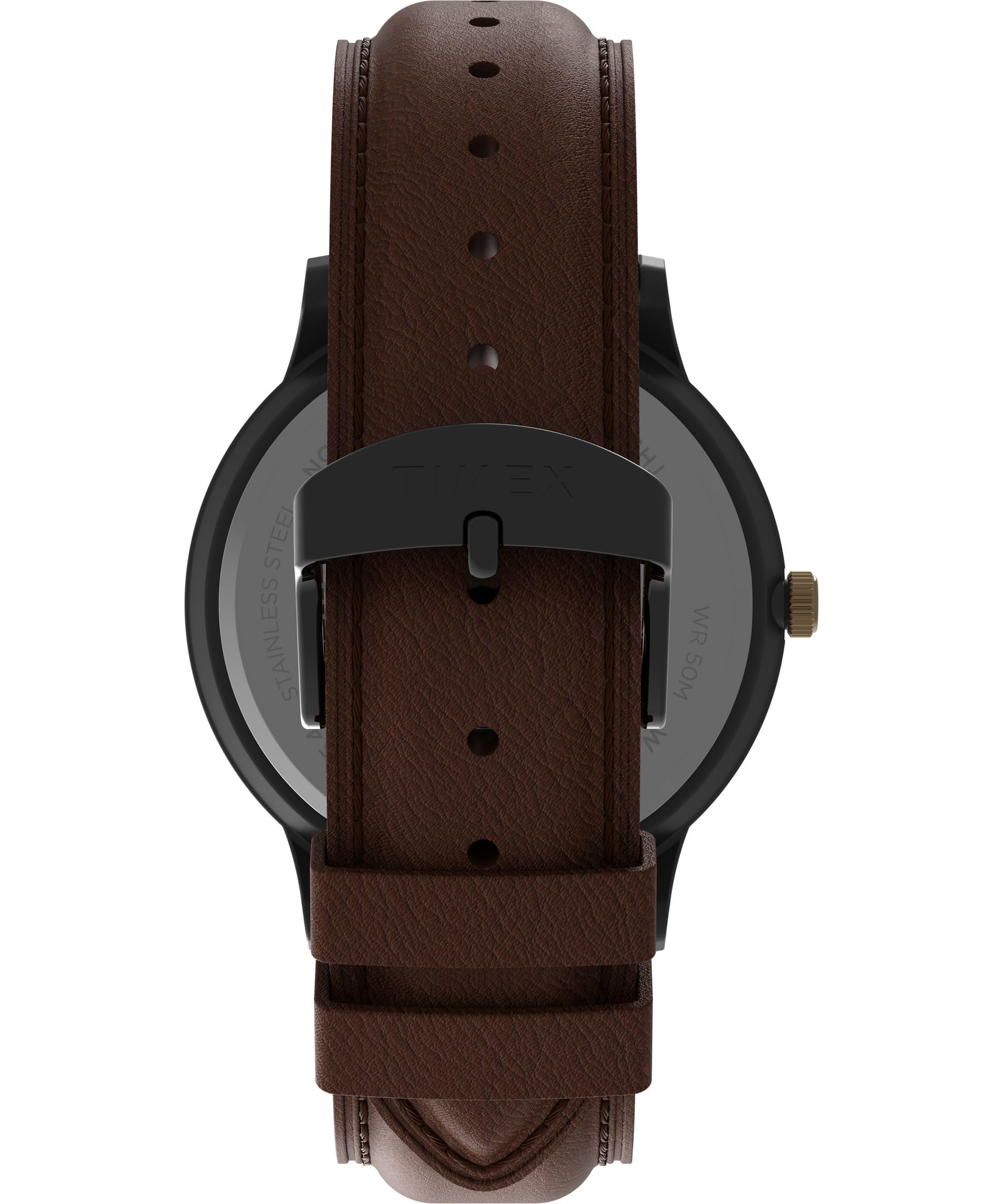 Timex Men's Waterbury Classic Chrono 40mm Stainless Steel Quartz Dress Watch with Leather Strap