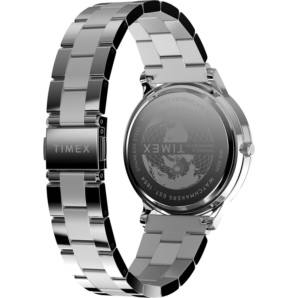 Timex Men's Waterbury Classic Chrono 40mm Stainless Steel Quartz Dress Watch with Leather Strap