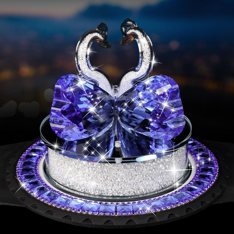 Car Ornament Decoration Supplies Crystal Swan Perfume Holder