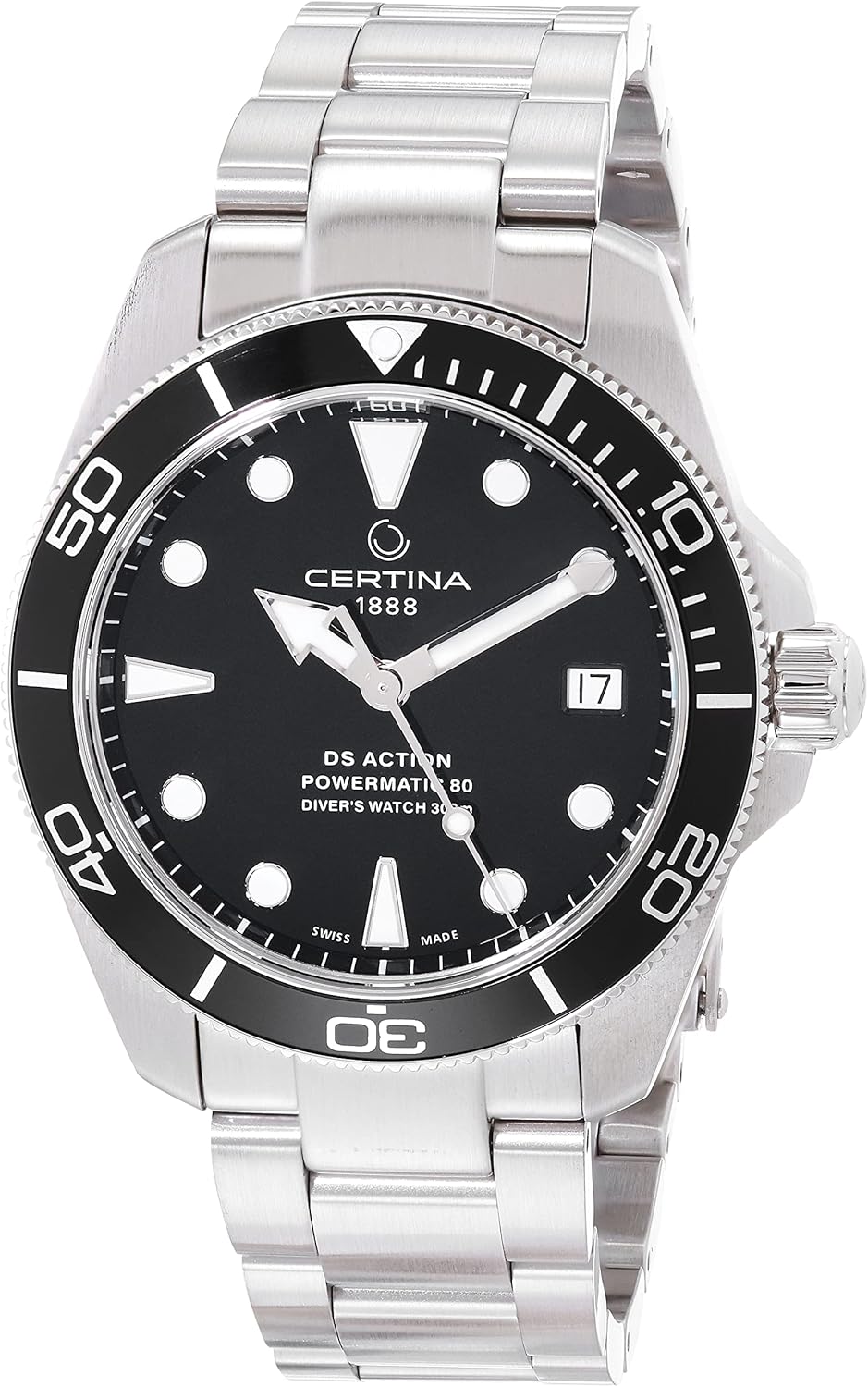 Certina, Unisex, DS ACTION Diver 38mm, Stainless Steel, Swiss Automatic, Diving Watch, C0328071105100