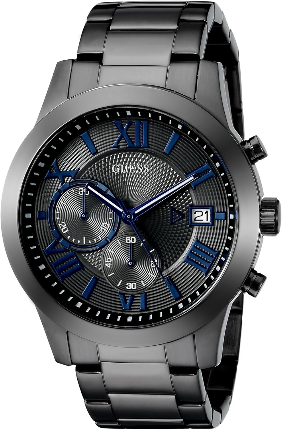Guess Men's Stainless Steel Gunmetal Chronograph Bracelet Watch