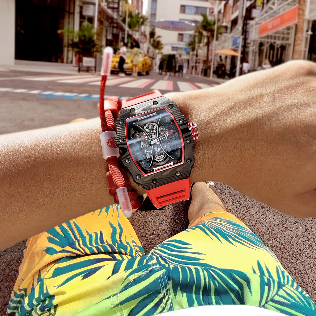 FEICE Men's Automatic Wrist Watch Sapphire Crystal Japanese Movement Skeleton Mechanical Watch Waterproof Sports Wristwatch - FM602