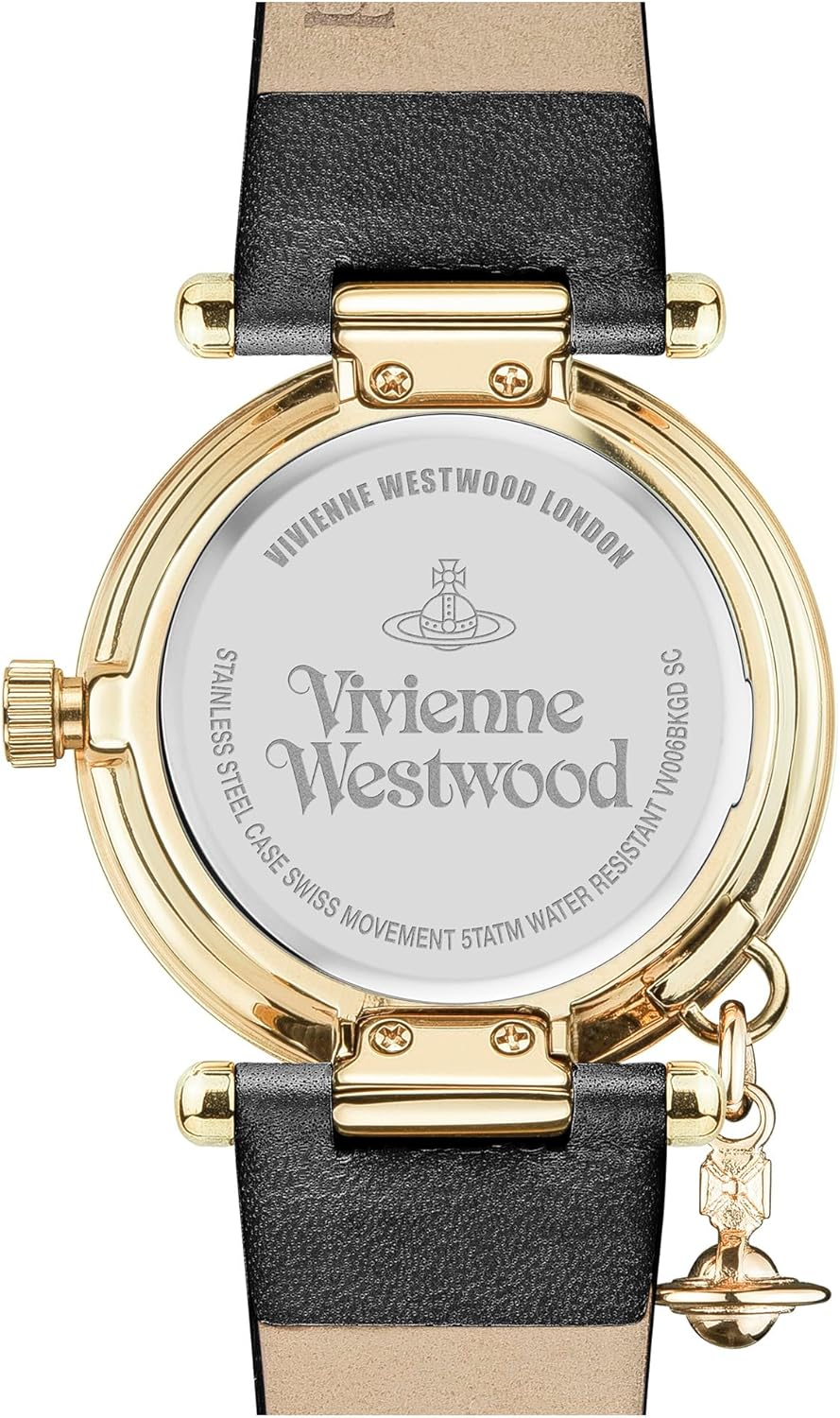 Vivienne Westwood Orb Womens Quartz Watch with Black Dial and Black Leather Strap VV006BKGD
