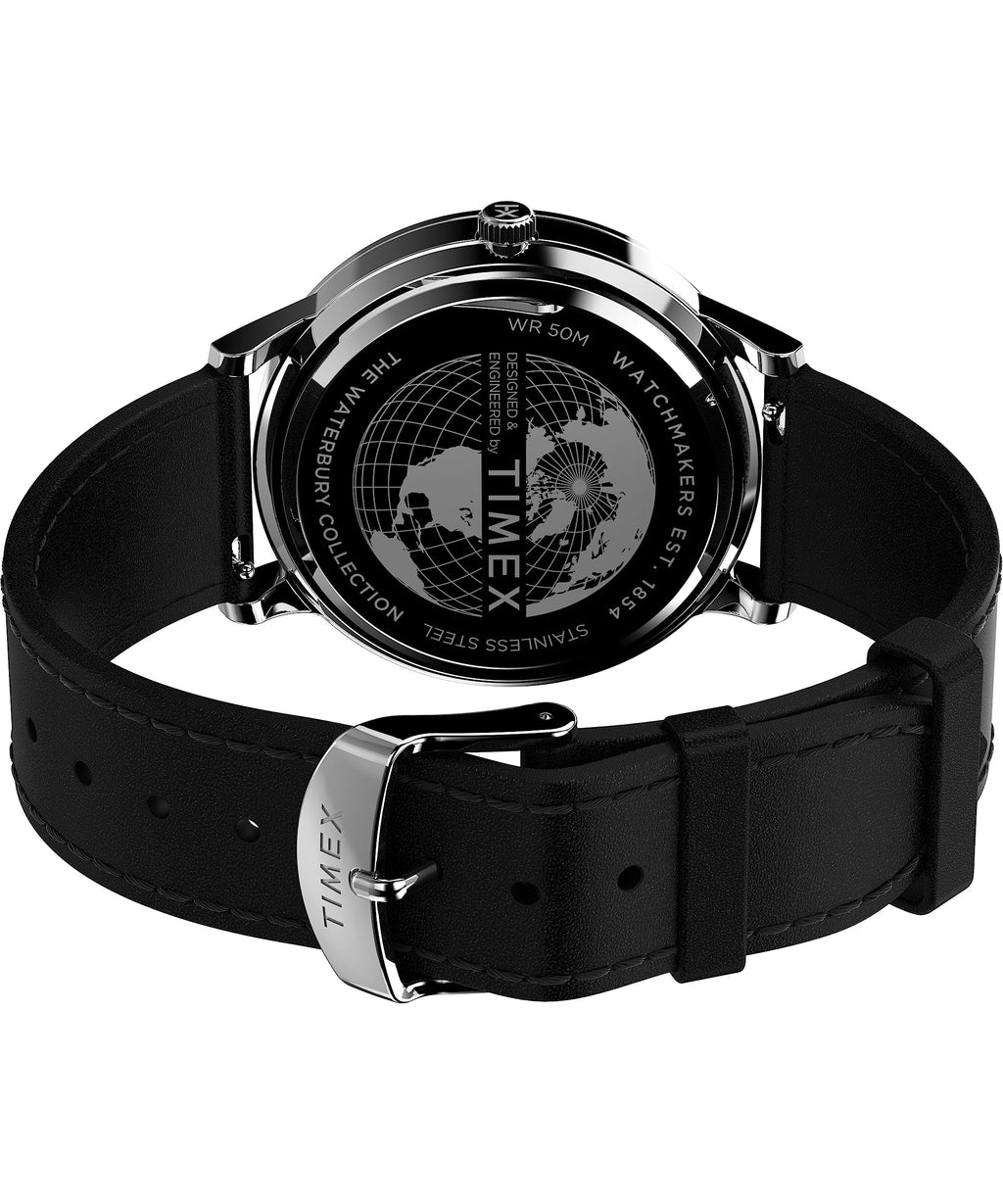 Timex Men's Waterbury Classic Chrono 40mm Stainless Steel Quartz Dress Watch with Leather Strap