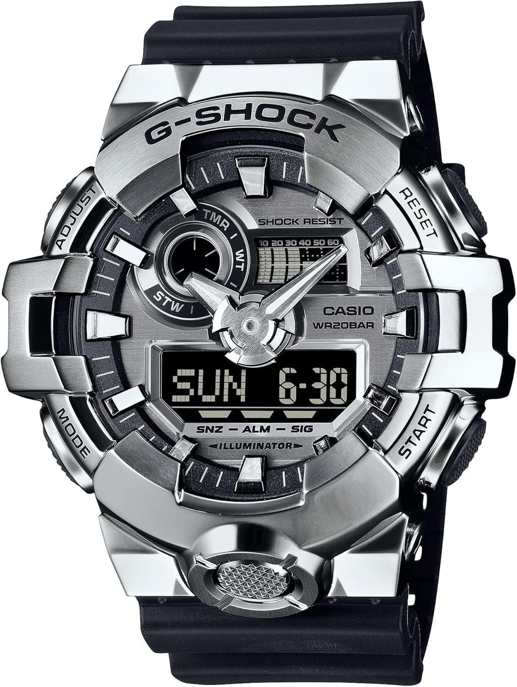 Casio G-Shock G-Steel Silver Analog Digital Mens Watch GM700-1A