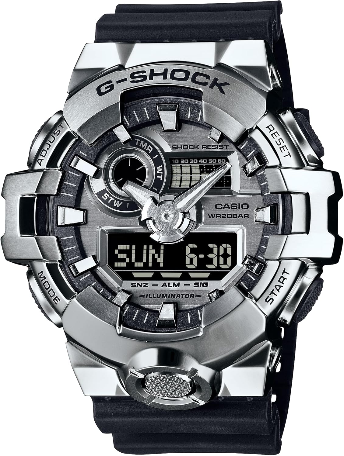 Casio G-Shock G-Steel Silver Analog Digital Mens Watch GM700-1A