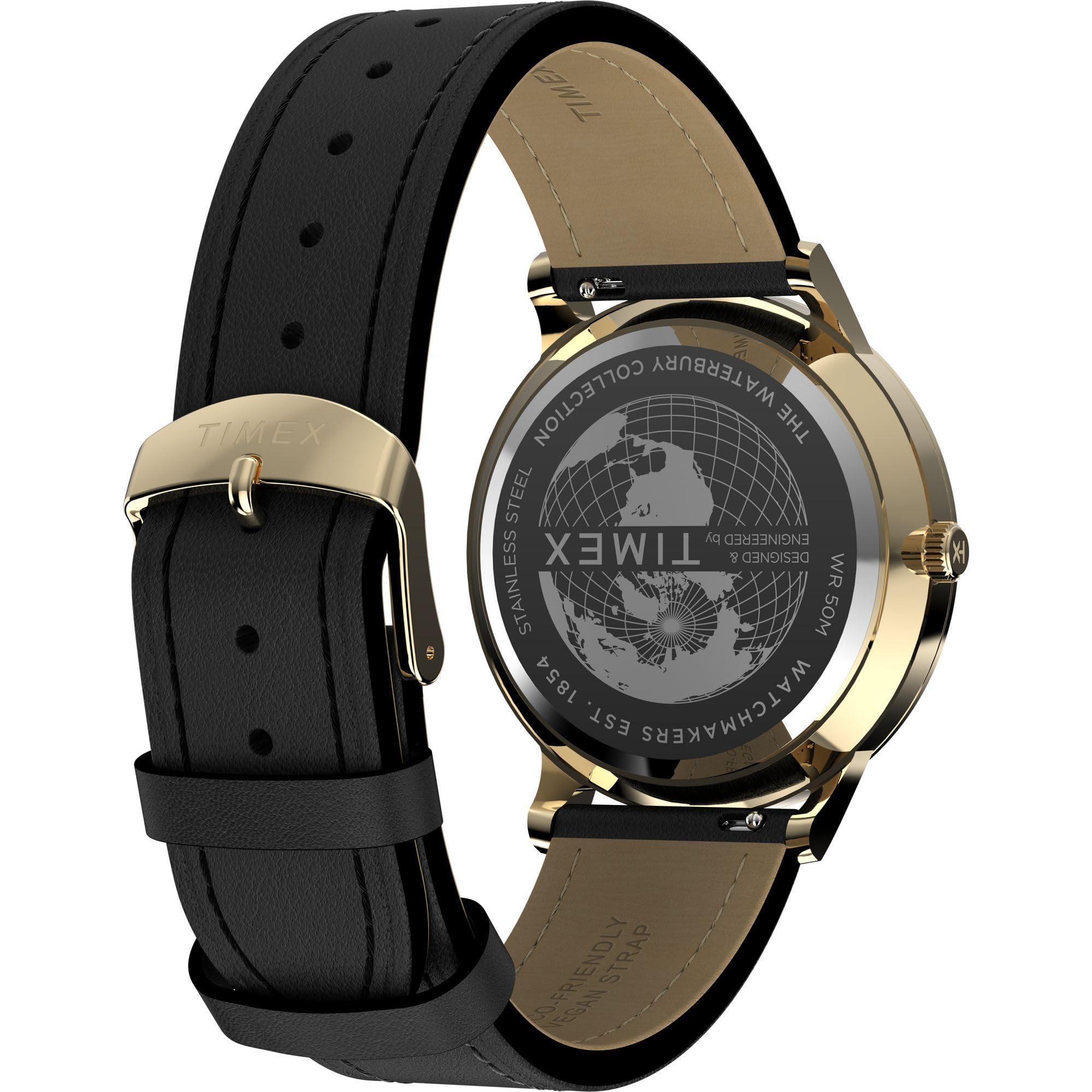 Timex Men's Waterbury Classic Chrono 40mm Stainless Steel Quartz Dress Watch with Leather Strap