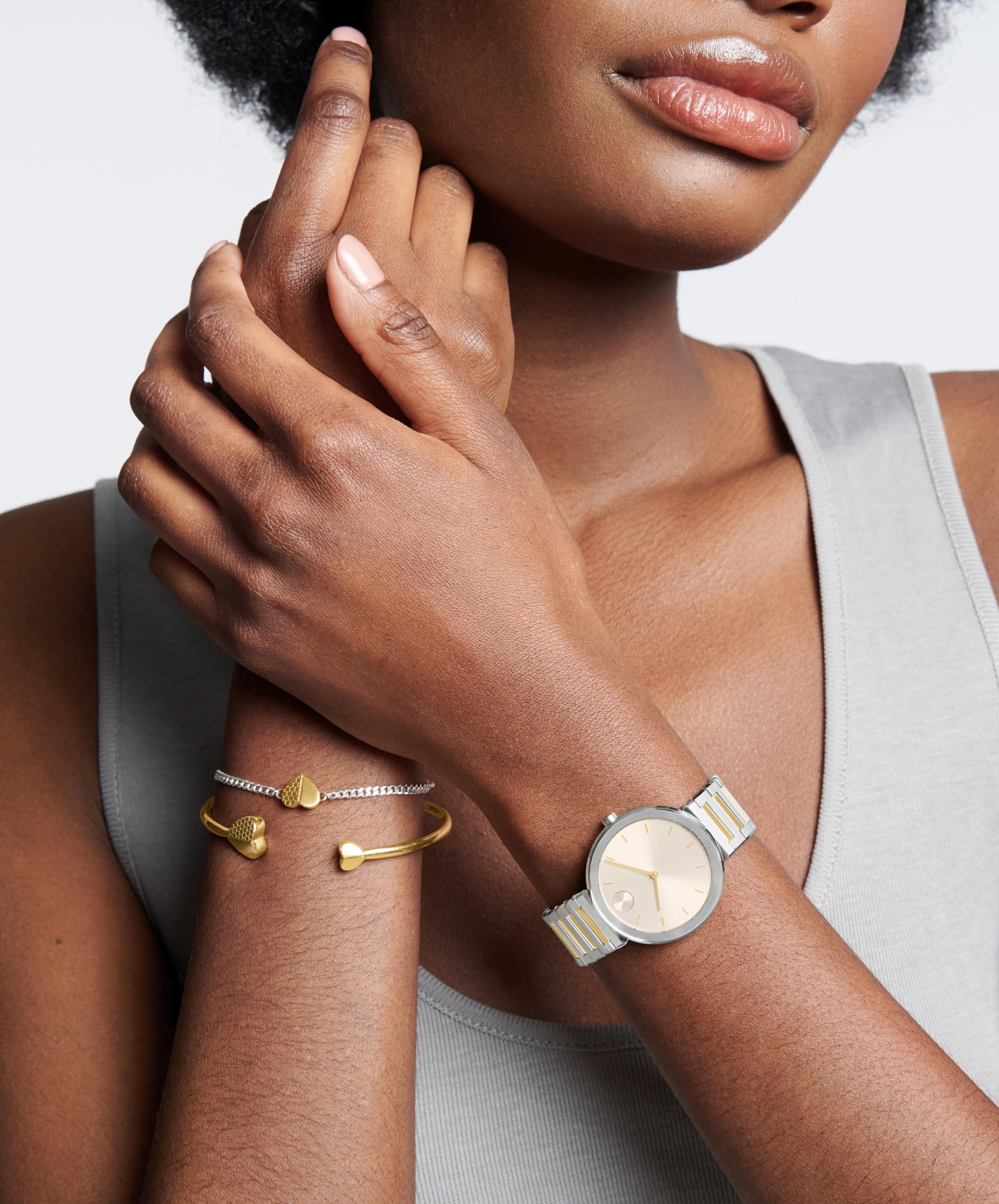 Movado Bold Horizon Ultra Thin Watch for Women - Swiss Made - Water Resistant 3ATM/30 Meters - Sleek and Slim Premium Luxury Wristwatch for Ladies - 34mm