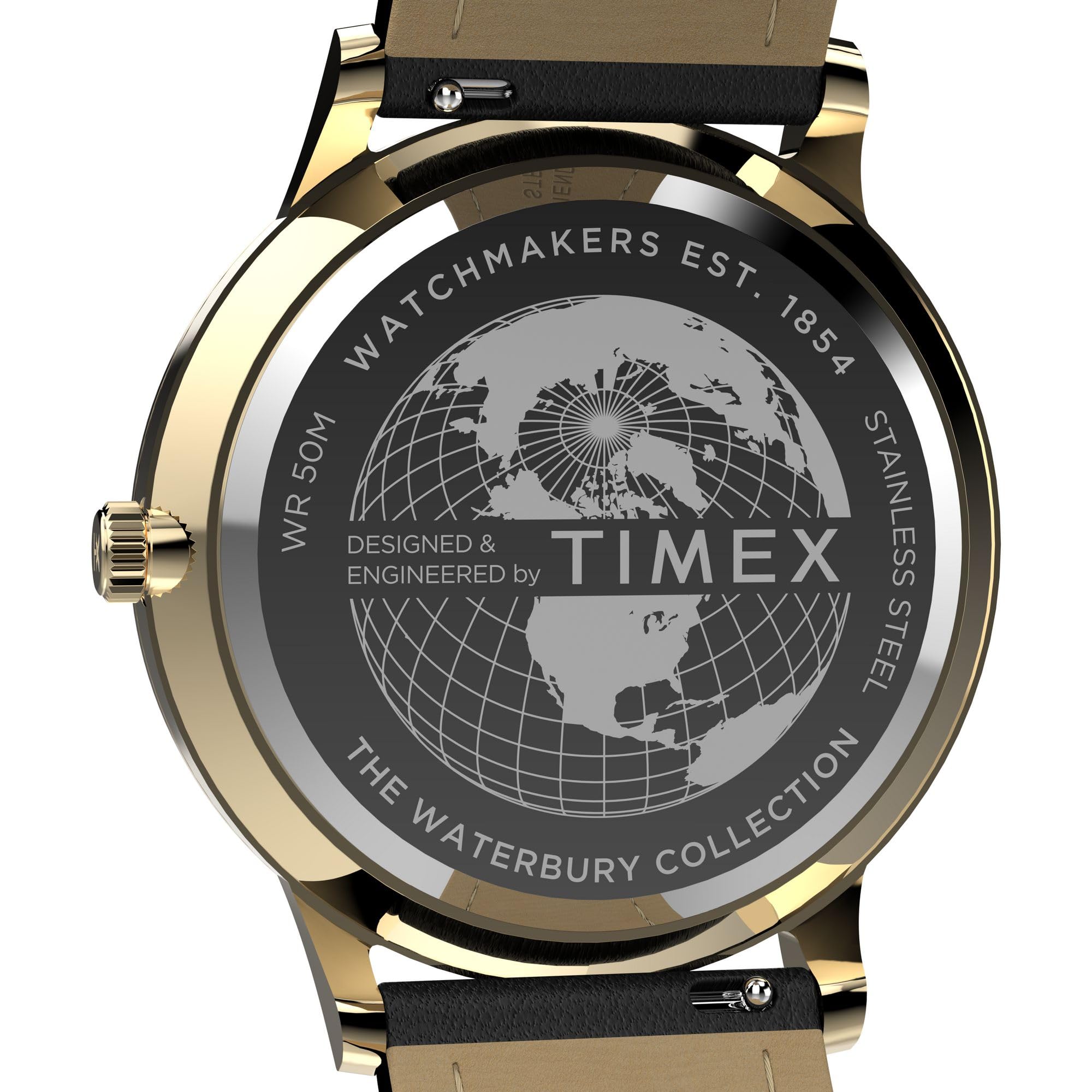 Timex Men's Waterbury Classic Chrono 40mm Stainless Steel Quartz Dress Watch with Leather Strap