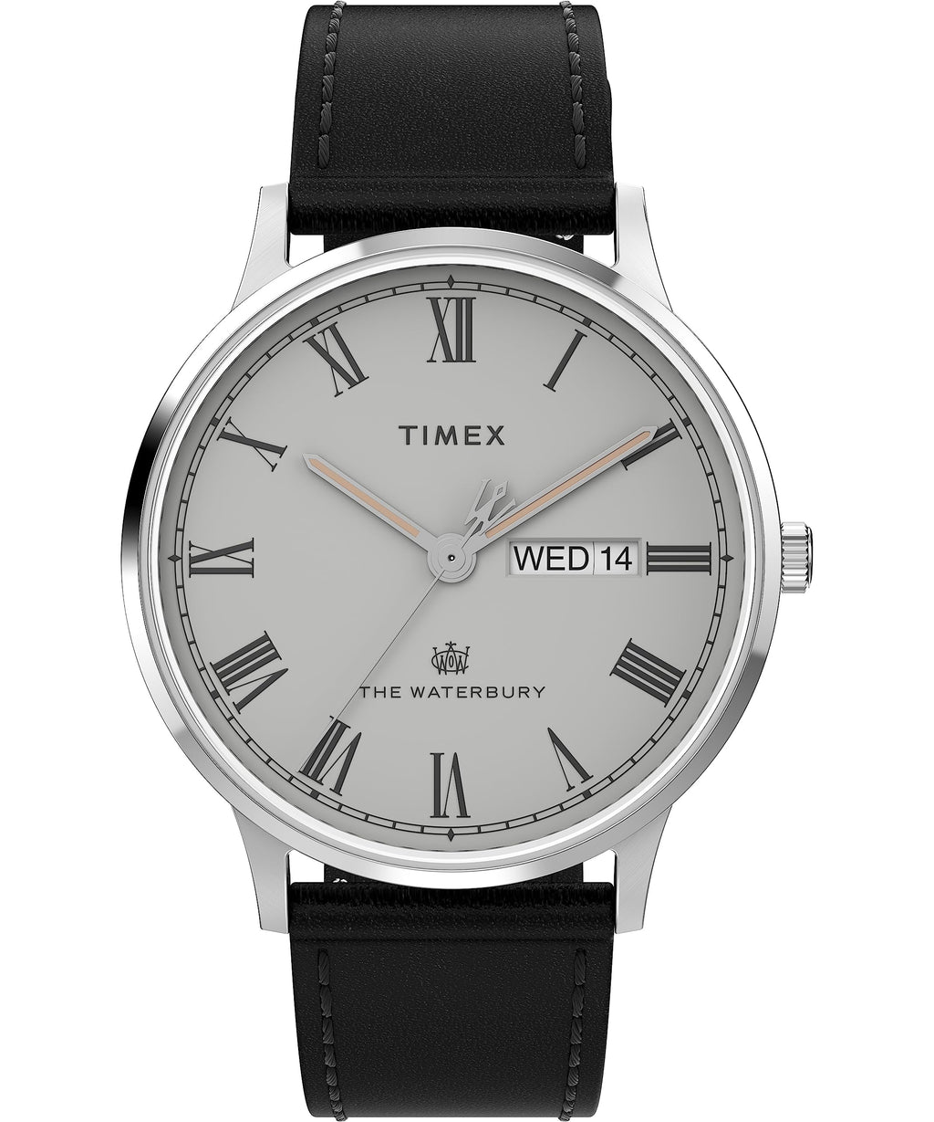 Timex Men's Waterbury Classic Chrono 40mm Stainless Steel Quartz Dress Watch with Leather Strap