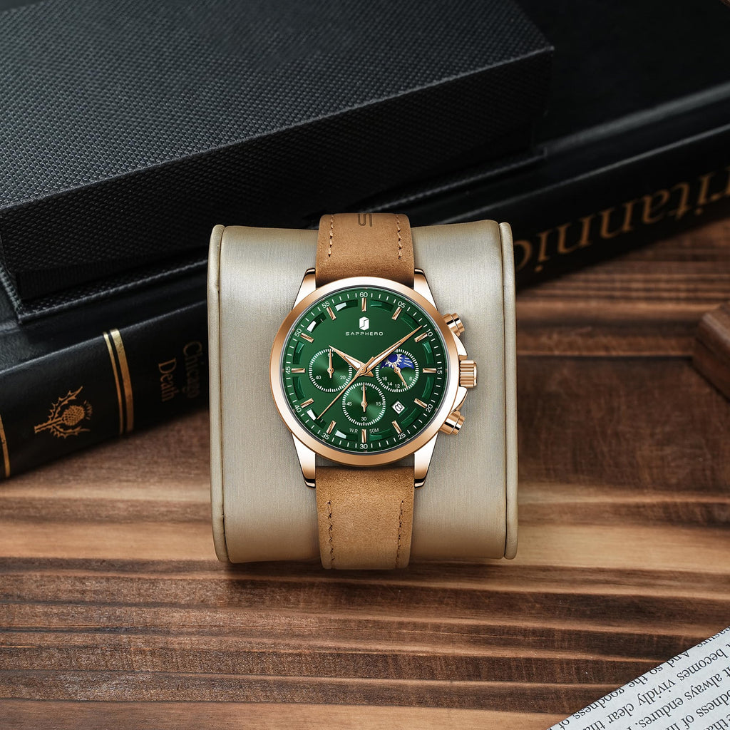 BY BENYAR Mens Watches Analog Quartz Chronograph Waterproof Wrist Watches for Men Fashion Business Work Casual Sport Designer Dress Watch with Calendar Elegant Gifts for Men